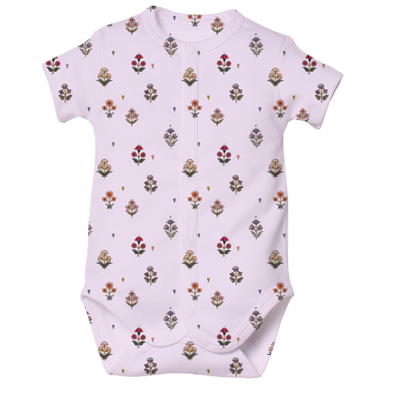 Printed Short-Sleeve Front Fastening Bodyvest for Babies BSHL009 Printed Short-Sleeve Front Fastening Bodyvest for Babies BSHL009