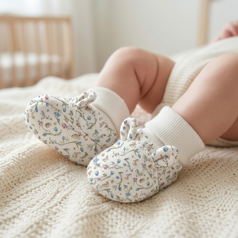 Funny Bear Booties with Ears BT001 BLOSSOM BLUE