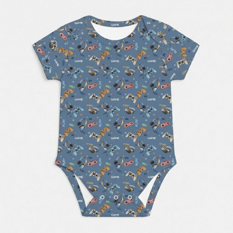 Printed Short-Sleeve Bodyvest for Babies BSHL001 Game Printed Short-Sleeve Bodyvest for Babies BSHL001 Game