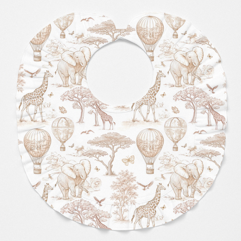 Нагрудник с рюшкой для девочки BIB006 Sand Toile Africa Нагрудник с рюшкой для девочки BIB006 Sand Toile Africa