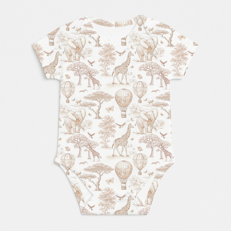 Printed Short-Sleeve Bodyvest for Babies BSHL001 Sand Toile Africa Printed Short-Sleeve Bodyvest for Babies BSHL001 Sand Toile Africa