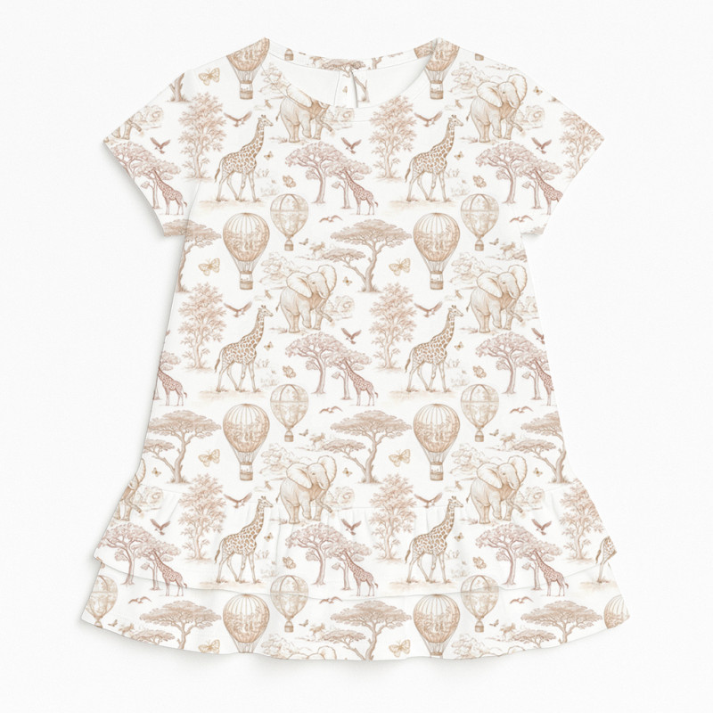 Supima Cotton Night Dress with Ruffle DR002 Sand Toile Africa