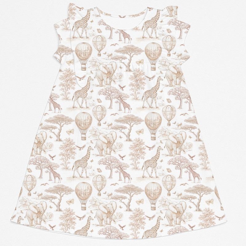 Supima Cotton Night Dress with Ruffle DR018 Sand Toile Africa