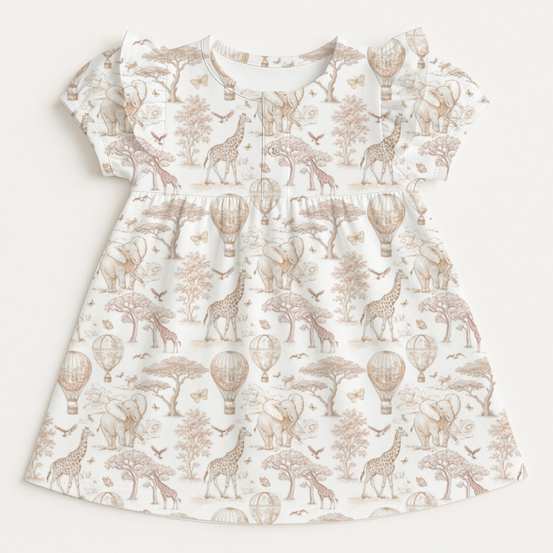 Supima Cotton Night Dress with Ruffle DR019 Sand Toile Africa Supima Cotton Night Dress with Ruffle DR019 Sand Toile Africa