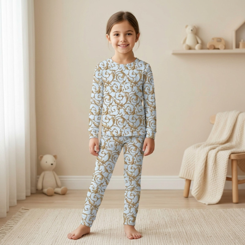Pyjama long sleeve 100% organic pima Cotton PJ025 ALLURE BLUE Pyjama long sleeve 100% organic pima Cotton PJ025 ALLURE BLUE