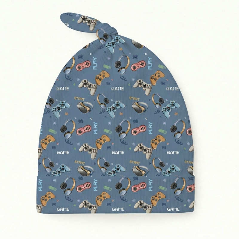Supima Cotton Layette Hat with Knot H003 Game Supima Cotton Layette Hat with Knot H003 Game