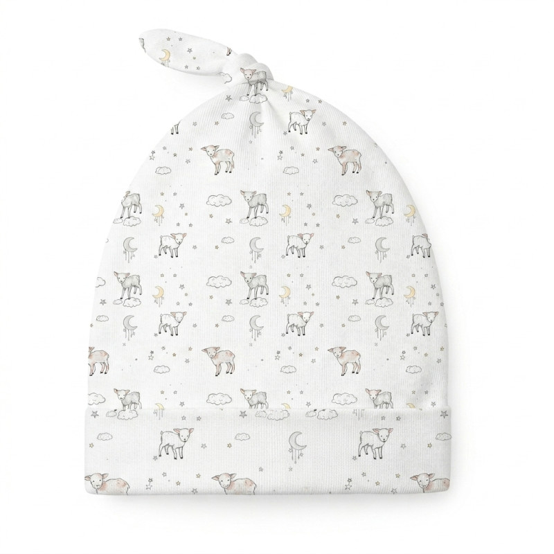 Supima Cotton Layette Hat with Knot H003 LITTLE LAMB
