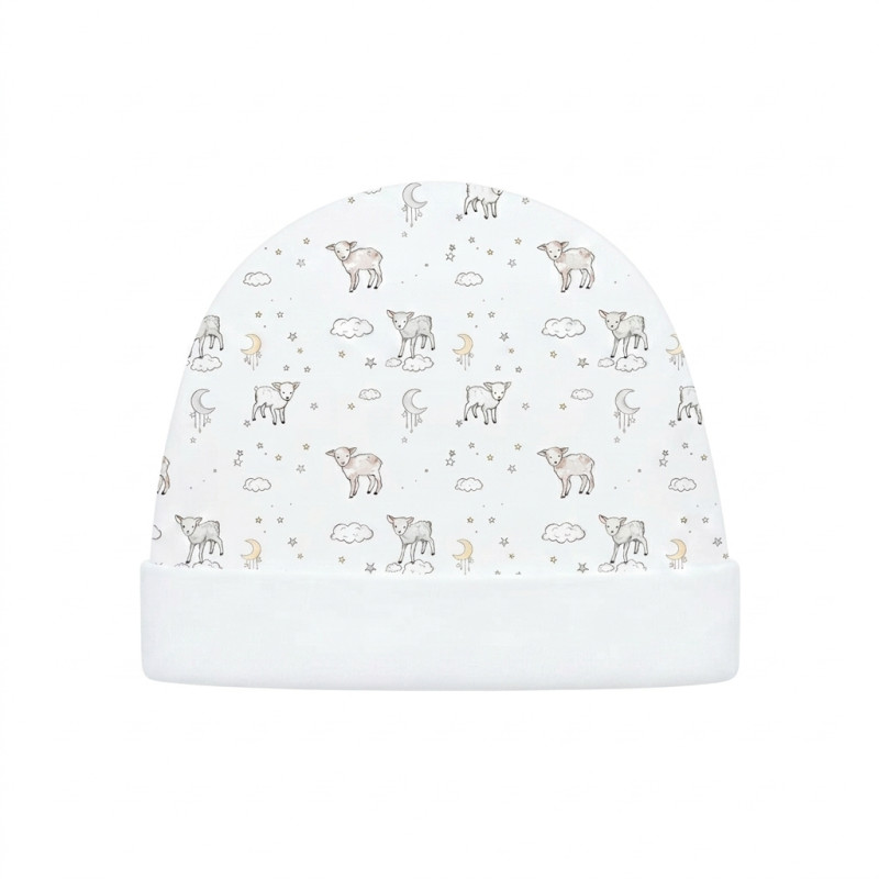 Дитяча шапочка з відворотом H004  LITTLE LAMB