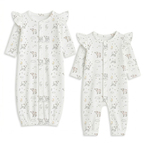 Baby converter gown with ru..