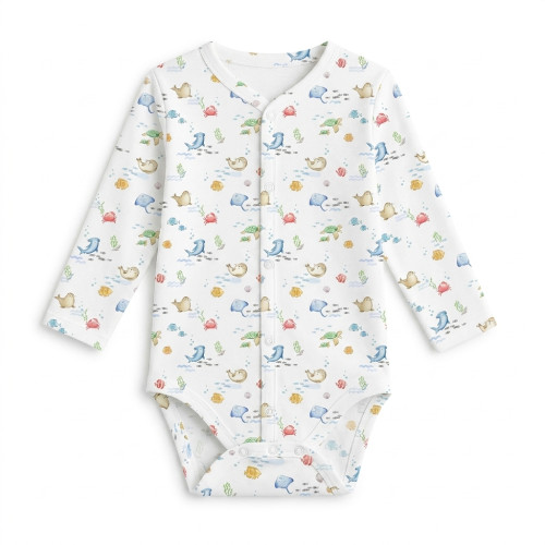 Printed Long-Sleeve Front F..