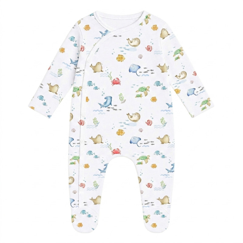 Babygrow for baby with Side Opening K020 MARINE LIFE Babygrow for baby with Side Opening K020 MARINE LIFE