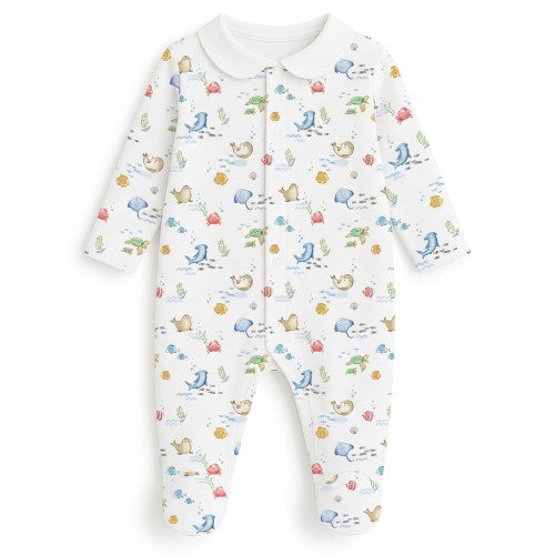 Babygrow with collar 100% p..