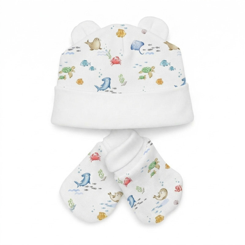 Hat and Mittens Set010 MARINE LIFE Hat and Mittens Set010 MARINE LIFE