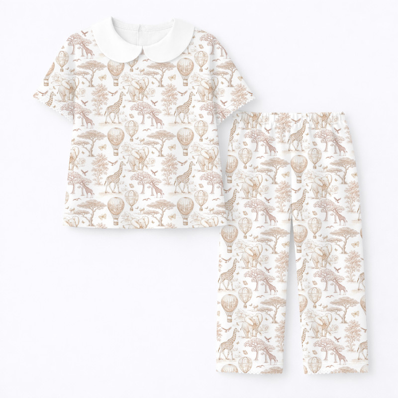 Дитяча піжама з комірцем 100% pima котона PJ021 Sand Toile Africa