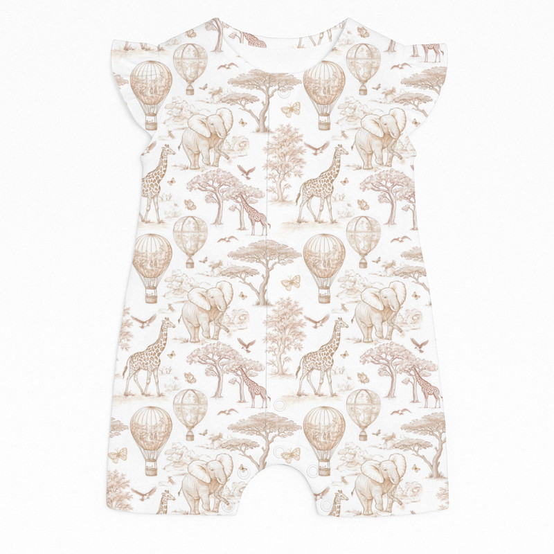 Supima Cotton Shortie with Ruffles – R007 Sand Toile Africa Supima Cotton Shortie with Ruffles – R007 Sand Toile Africa