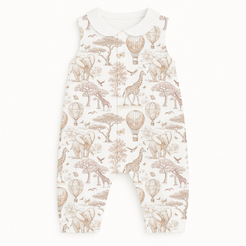 Long Supima Cotton Shortie with Sleeves and Collar R009CL Sand Toile Africa