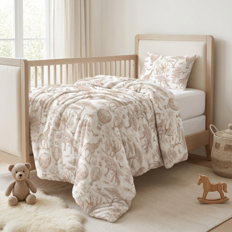 Bedding Set LIN001 Sand Toile Africa – For Baby and Toddler Beds Bedding Set LIN001 Sand Toile Africa – For Baby and Toddler Beds