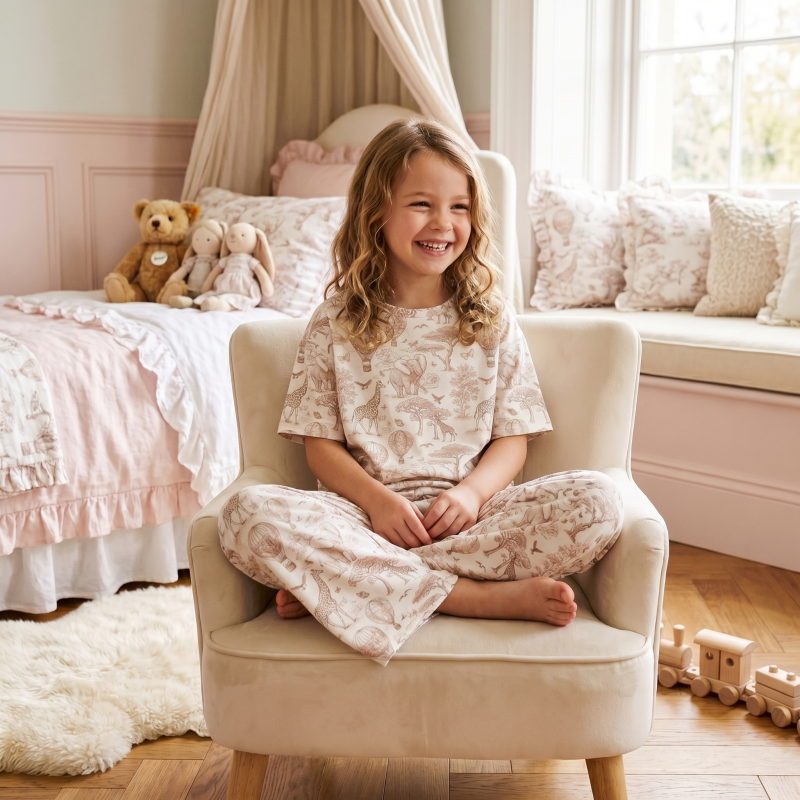 Children’s Set with Oversized T-Shirt and Palazzo Pants PJ030 100% Pima Cotton Children’s Set with Oversized T-Shirt and Palazzo Pants PJ030 100% Pima Cotton