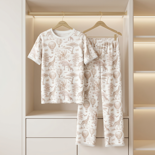 Elegant Set with Short-Slee..