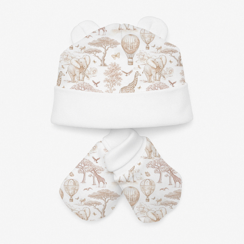 Hat and Mittens Set010 Sand Toile Africa