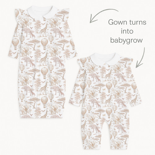 Baby converter gown with co..