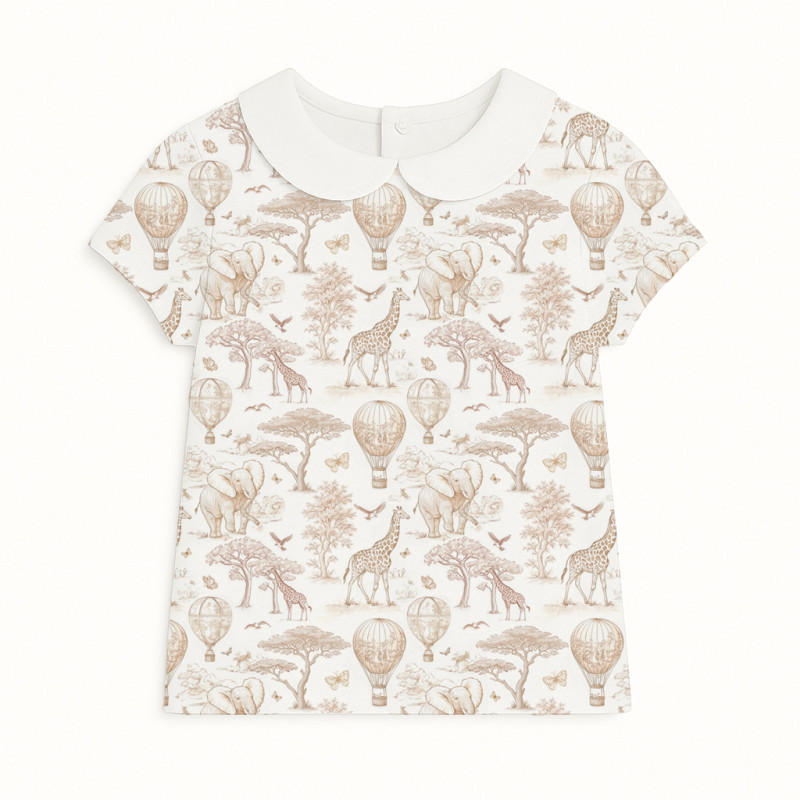 Short Sleeve T-shirt for Boys and Girls with Collar TSH001CL Sand Toile Africa Short Sleeve T-shirt for Boys and Girls with Collar TSH001CL Sand Toile Africa