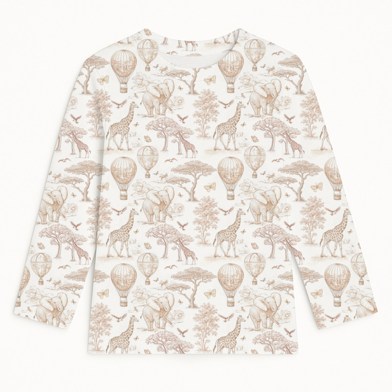 Long Sleeve T-shirt for Boys and Girls TSH002 Sand Toile Africa Long Sleeve T-shirt for Boys and Girls TSH002 Sand Toile Africa