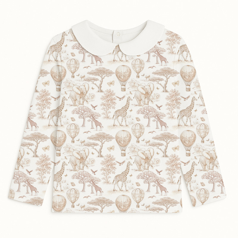 Long Sleeve T-shirt for Boys and Girls  з комiрцем TSH002CL Sand Toile Africa