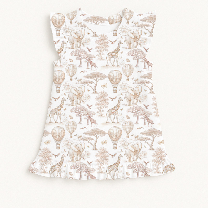 Футболка з рюшами для дівчаток TSH003 Sand Toile Africa Футболка з рюшами для дівчаток TSH003 Sand Toile Africa