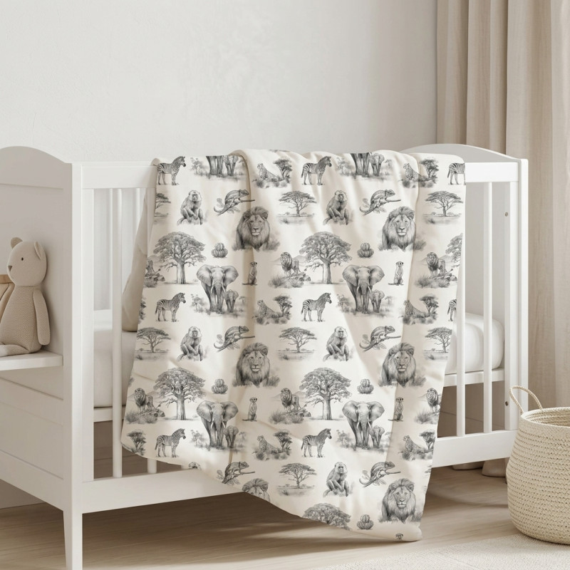 Baby Blanket with 100% Hypoallergenic Filling BLF01 WILD HORIZONT– For Baby and Toddler Beds Baby Blanket with 100% Hypoallergenic Filling BLF01 WILD HORIZONT– For Baby and Toddler Beds