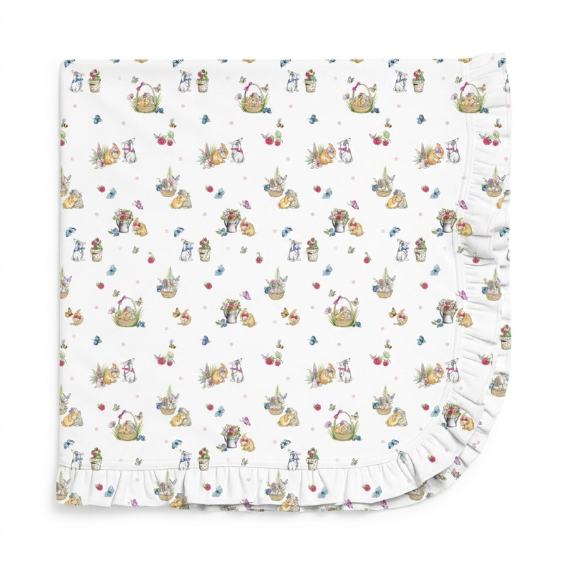 Two-Layer Baby Blanket with Ruffles BL002 BERRIES Two-Layer Baby Blanket with Ruffles BL002 BERRIES