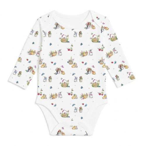 Printed Long-Sleeved Bodyve..