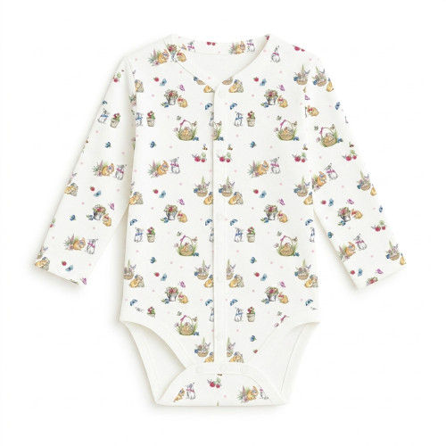 Printed Long-Sleeve Front F..