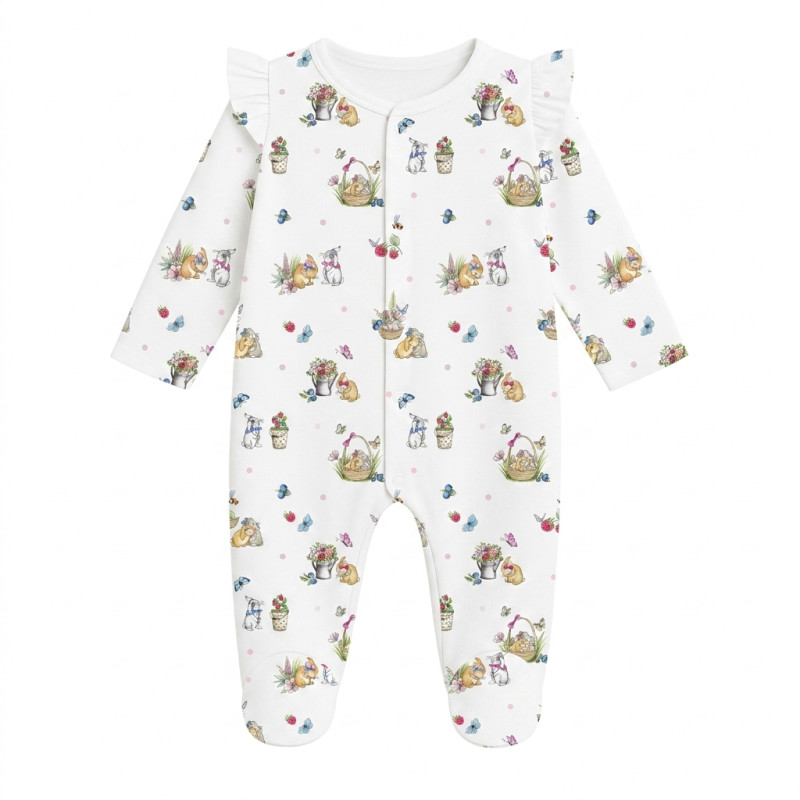 Babygrow with ruffles 100% pima cotton K065 BERRIES Babygrow with ruffles 100% pima cotton K065 BERRIES