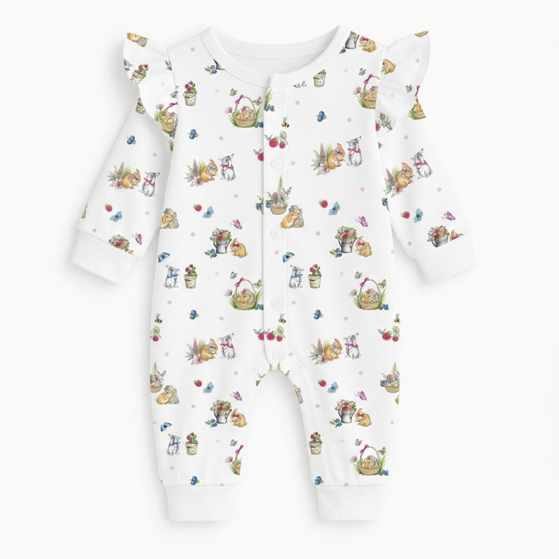 Long sleeve Romper for baby with ruffles K070 BERRIES Long sleeve Romper for baby with ruffles K070 BERRIES