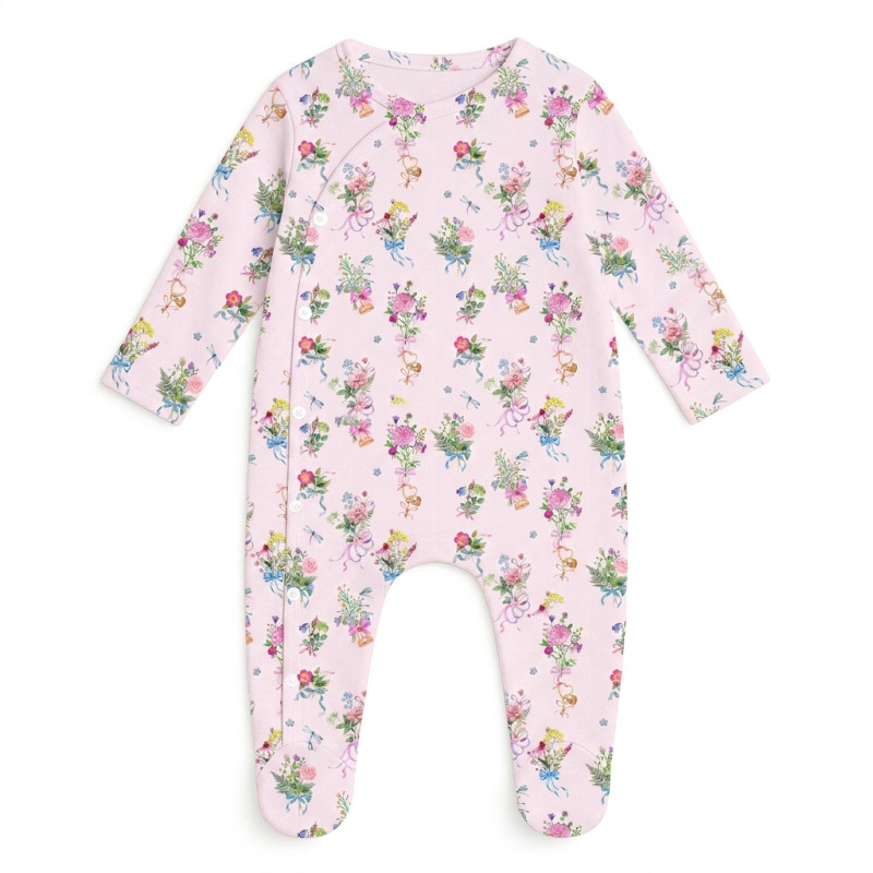 Babygrow for baby with Side Opening K020 BOQUETTE Babygrow for baby with Side Opening K020 BOQUETTE