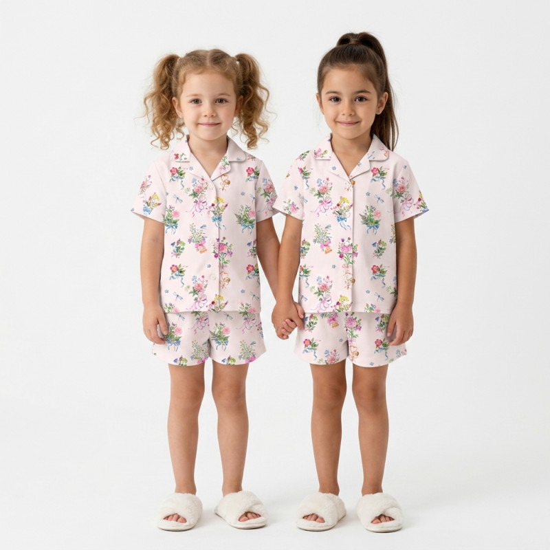 Children’s Pajama Set with Short Sleeves and Shorts PJ023 BOQUETTE Children’s Pajama Set with Short Sleeves and Shorts PJ023 BOQUETTE
