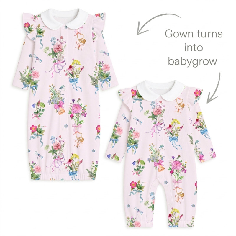 Baby converter gown with collar TR003 BOQUETTE