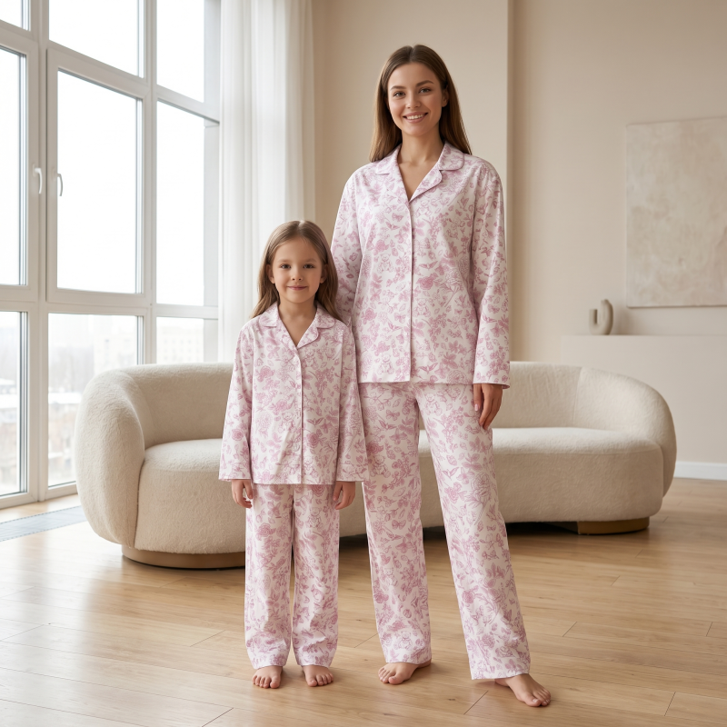 Жіноча класична піжама з англійським коміром та застібкою PW122  CHLOE PINK