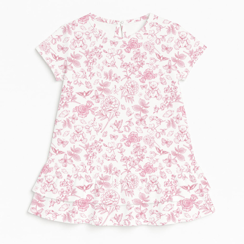 Supima Cotton Night Dress with Ruffle DR002 CHLOE PINK