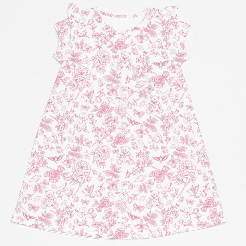 Supima Cotton Night Dress with Ruffle DR018 CHLOE PINK