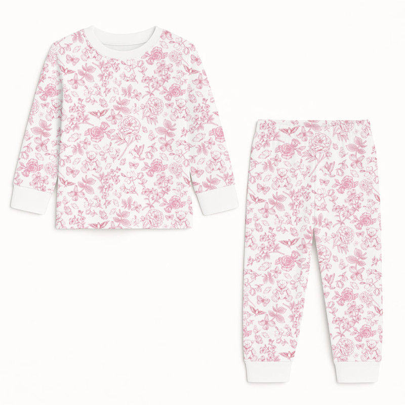 Pyjama long sleeve 100% organic pima Cotton PJ001 CHLOE PINK Pyjama long sleeve 100% organic pima Cotton PJ001 CHLOE PINK