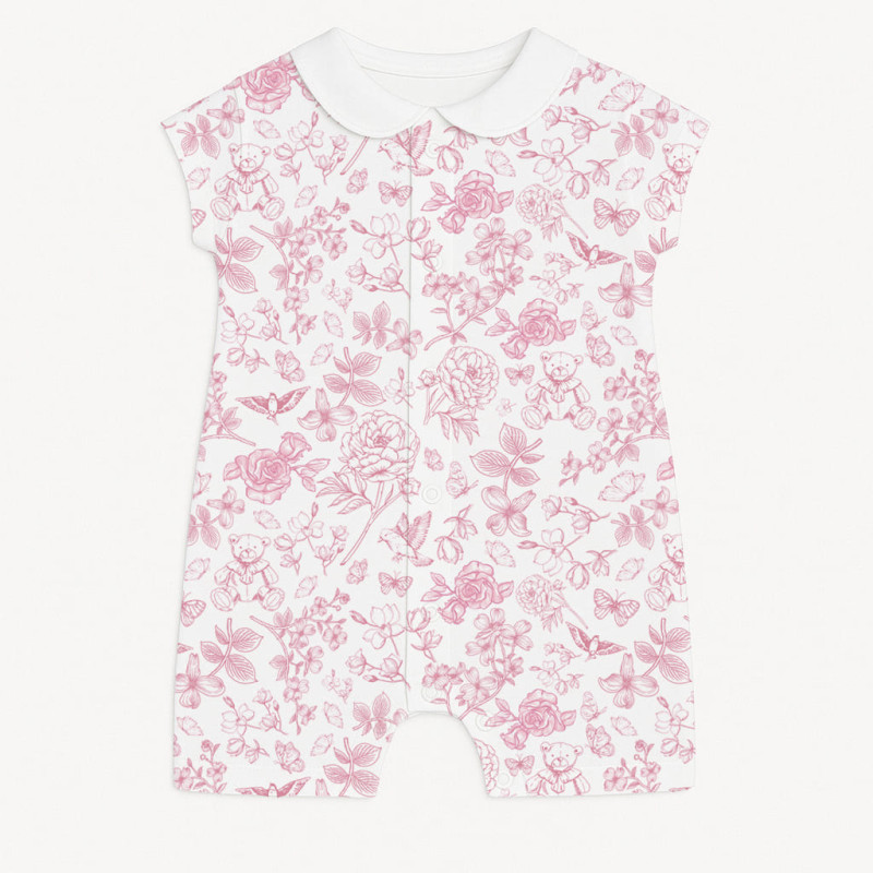 Supima Cotton Shortie with Collar R003CL CHLOE PINK Supima Cotton Shortie with Collar R003CL CHLOE PINK