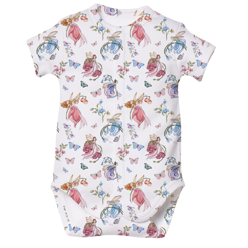 Printed Short-Sleeve Front Fastening Bodyvest for Babies BSHL009