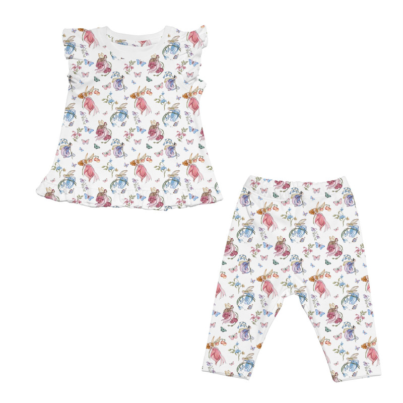 Girls Supima Cotton Pyjamas with Ruffles – PJ012 Girls Supima Cotton Pyjamas with Ruffles – PJ012