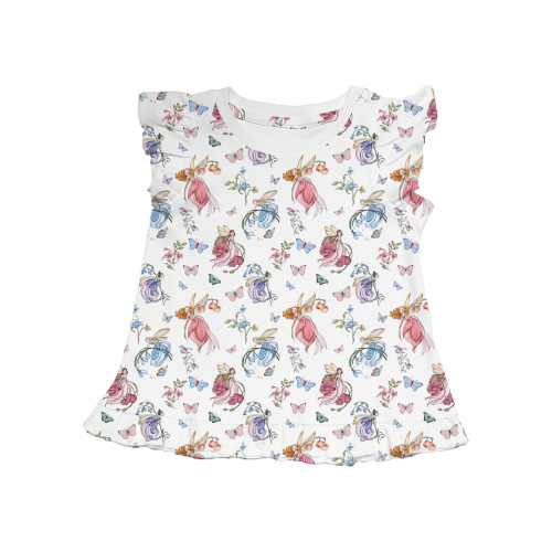 Frill Trim Sleeveless Top f..