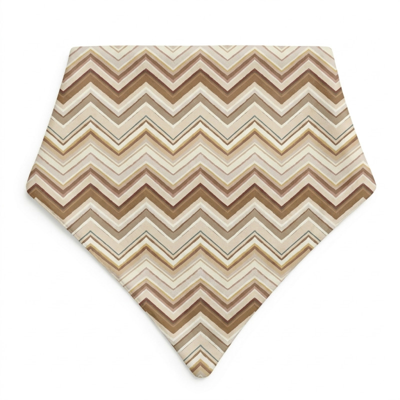 Triangle Bandana Bib for Babies Bib001 ZIG ZAG BROWN Triangle Bandana Bib for Babies Bib001 ZIG ZAG BROWN