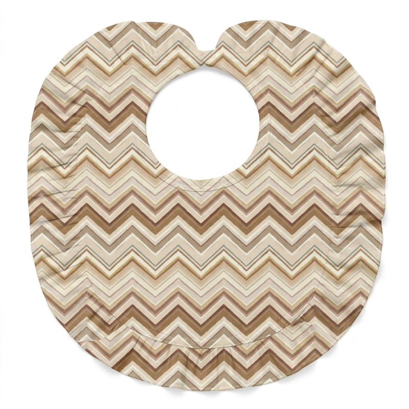Baby Bib with Ruffles for girl BIB006 ZIG ZAG BROWN