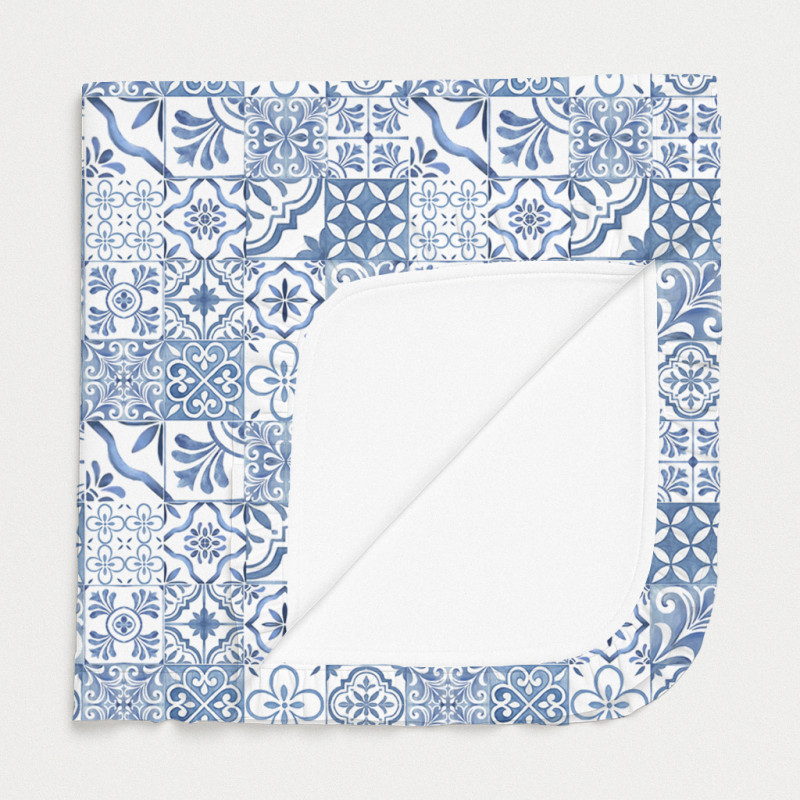 Two-Layer Baby Blanket with Ruffles BL002 AMALFI BLUE Two-Layer Baby Blanket with Ruffles BL002 AMALFI BLUE