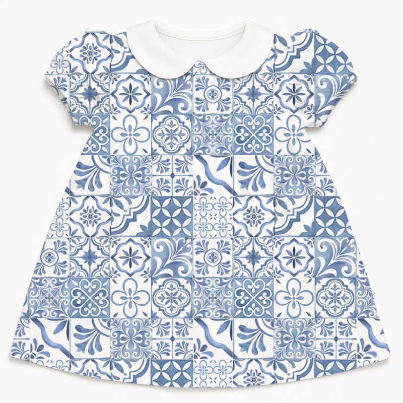 Supima Cotton Night Dress with Ruffle DR019CL AMALFI BLUE Supima Cotton Night Dress with Ruffle DR019CL AMALFI BLUE